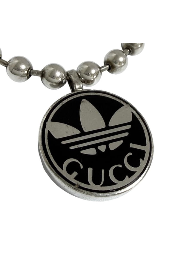 Pre-Owned Gucci Adidas Men's Pendant Necklace Trefoil Silver