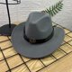 thumbnail image 2 of Sombrero fedora unisex de moda: material de lana, circunferencia de 56-58 cm, adecuado para uso diario/casual, accesorio perfecto para el invierno., 2 of 3