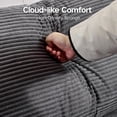 thumbnail image 4 of 3 Seater Cloud Couch, No Assembly Required Modular Boneless Sofa, Comfy Deep Seat Sectional Sofa for Living Room, Bedroom, Apartment, 4 of 7