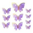 thumbnail image 2 of Set of 9 Purple Butterfly Wall Decals, 3D Removable Stickers for Home Decor, Nursery, Bedroom, Easy to Apply, 2 of 5