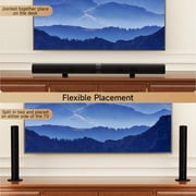 VIPQV Sound Bar for Smart TV, 2CH Detachable TV Sound Bar with Subwoofer, Bluetooth/AUX/Opyical/USB Connection,2-in-1 Home Theater Surround Sound