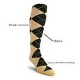 thumbnail image 2 of Golf Knickers Colorful Knee High Argyle Cotton Socks For Men Women and Youth - OO: Khaki/Black - Mens, 2 of 2