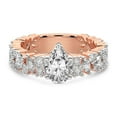 thumbnail image 4 of IGI Certified 2 Carat Pear Shape Lab Grown Diamond Engagement Ring | 14K Rose Gold | Skylar Side Stone Encrusted Diamond Ring | FG-VS Quality Friendly Diamonds, 4 of 6