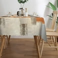 thumbnail image 4 of Modern Art Table Cloth for Rectangle Dining Tables, Orange Grey Abstract Art Painting Tablecloths Brown Beige Reusable Tabletop Decor Watercolor Table Cover for Kitchen,Holiday,Party,60x84In, 4 of 8