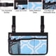 thumbnail image 5 of Bolsa lateral para reposabrazos de silla de ruedas, bolsa de almacenamiento de 6 bolsillos con tiras reflectantes y portabotellas, scooter de movilidad, andador, accesorios de transporte, azul, 5 of 5