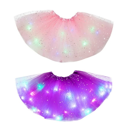 

EHTMSAK Infant Baby Toddler Child Children Kids LED Tutu Dress for Girl Skirt Summer Skirts B 2Y-8Y One Size