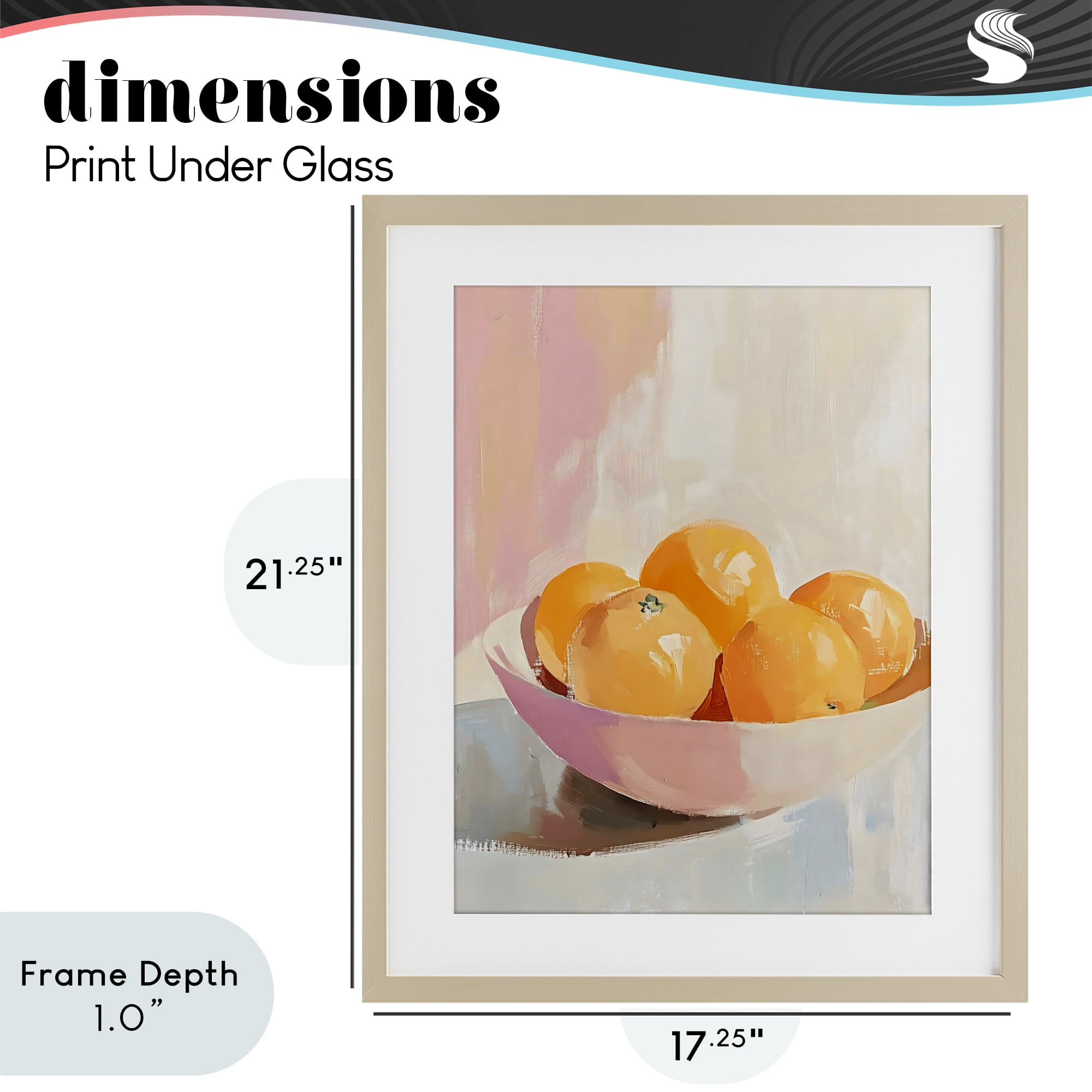 Stupell Industries Pastel Bowl of Oranges Birch Framed Print Under Glass, design by The Prints Vibe