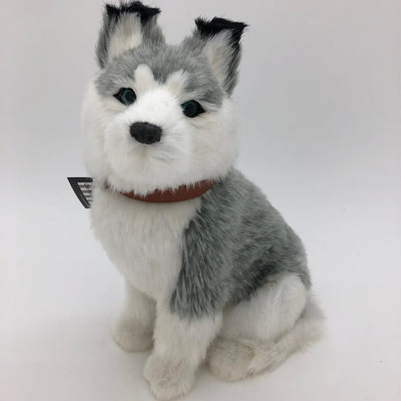 One Hundred 80 Degrees 10 Inch Furry Dog Figure - Husky