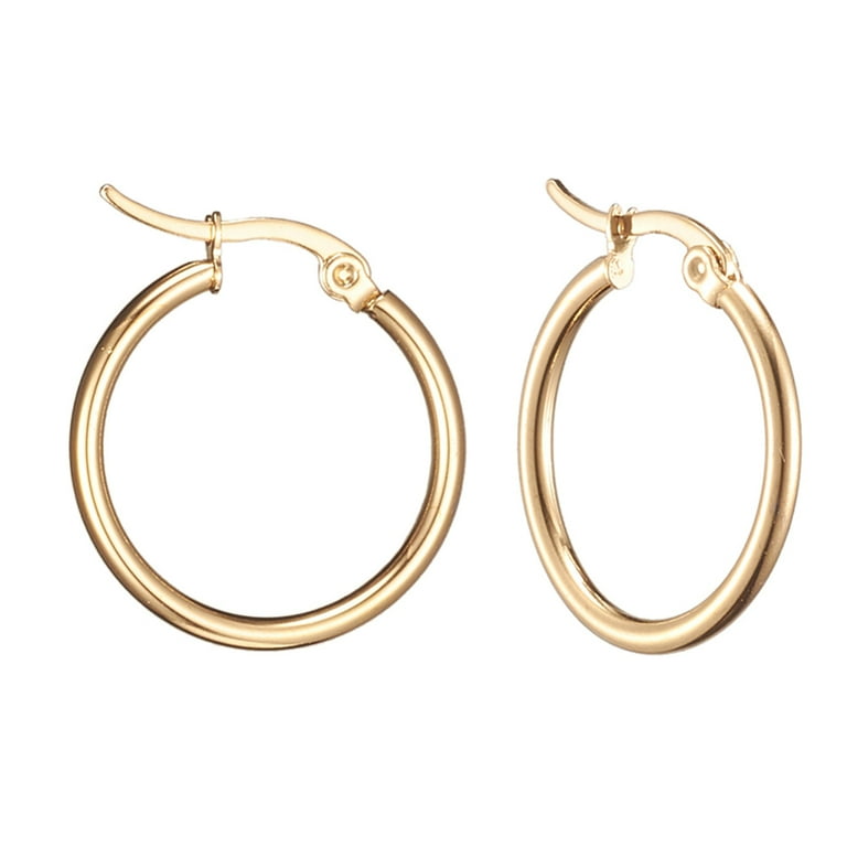 10Pair 304 Stainless Steel Hoop Earrings Hypoallergenic Earrings