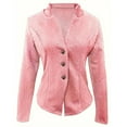 thumbnail image 4 of MORTTIC - Women's Single-Breasted Long Sleeve Jacket with Lapel Collar, Elegant Fall/Winter Blazer for Work & Casual, 4 of 6
