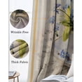 thumbnail image 3 of Spring Blue Flowers Blackout Curtains for Bedroom Living Room Darkening Curtains 63 Inches Long Vintage Tea Cup Phrases Pastoral Window Curtain 2 Panels Set Window Treatment Grommet Drapes 52"x63", 3 of 9