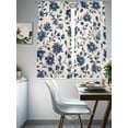 thumbnail image 4 of Navy Blue Floral Sheer Curtains 63 Inch Length 2 Panels Set, Spring Vintage Blossom Botanical Voile Window Treatment Rod Pocket Curtains Sheers Drapes for Bedroom/Living Room/Kitchen 52x"63"x2, 4 of 7