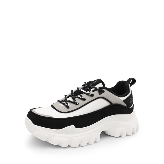 Women’s platform chunky sneakers lace-up lightweight casual walking shoes