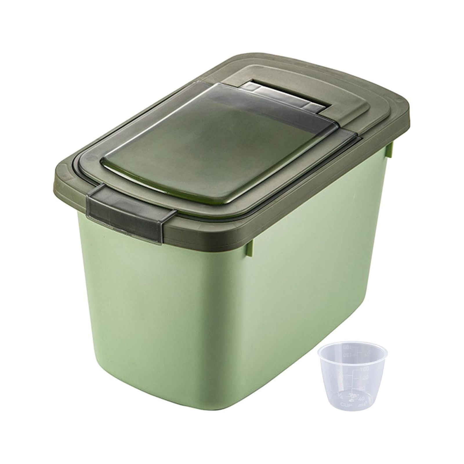 TBMax Lot De 2 Boîtes De Rangement Pour Céréales De Riz Avec Tasse à Mesurer + Bec Verseur Facile, Parfait Pour La Farine, Le Sucre, Les Noix, La Cuisine, Le Garde-manger