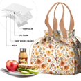 thumbnail image 4 of Pioneer Flower Floral Print Pattern Drawstring Lunch Bag Women - Drawstring Lunch Bag Insulated for Work Office - Stain-Resistant Large Lunchbags for Women with Multi-Pockets, 4 of 6