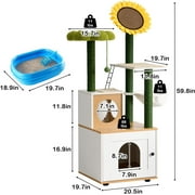 Soges Cat Tree with Cat Condo, 60