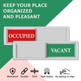thumbnail image 4 of Señal de privacidad – Señal de ocupación vacante para el hogar, baño, oficina, baño, conferencia, hotel, hospital, fácil de leer, sin arañazos, señal indicadora de puerta deslizante magnética con text, 4 of 7