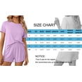 thumbnail image 5 of MOSHU Womens Pajamas Sets Ribbed Knits Tops and Elasticated Waist Shorts with Pocket Ruffle Edge Lounge Sets, 5 of 10