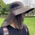thumbnail image 4 of Men's Wide Brim Sun Hat with Detachable Face & Neck Cover - UPF 50+ Breathable Mesh Outdoor Cap for Fishing, Hiking, Travel Dark Gray One Size, 4 of 4