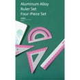 thumbnail image 3 of Multipurpose Aluminum Ruler Set Includes Straight Edges Protractor Triangles School Classroom Drafting Essential Measure, 3 of 7