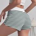 thumbnail image 4 of HBGVBA Women Pajama Shorts,Summer Sleep Loungewear,Summer Thin Striped Sleep Shorts Elastic Waist Button High Waist Slim Fitted Homewear, 4 of 4