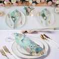 thumbnail image 3 of Teal Coastal Cloth Napkins, Summer Beach Starfish Shell Coral Nautical Washable and Reusable Dinner Napkins Set of 6, Table Napkin for Kitchen Party Birthday Wedding Hotel Housewarming 20"x20", 3 of 9