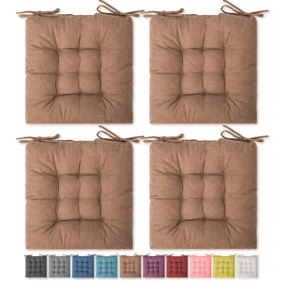 Square Moon Pillow Paquete De 4 Cojines Para Silla Con Relleno De Poliéster De Alta Resiliencia, Resistente A La Decoloración, Comedor Interior Y Exterior, 16 X 16 Pulgadas, Color Chocolate