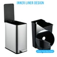 thumbnail image 2 of Trash Can, 2.64 Gal/10L Stainless Steel Waste Bins, Soft-Close Lid, Step-on Garbage Bin, Narrow Recycle Bins for Kitchen, Office, Bathroom (with Removable Inner Bucket), 2 of 8