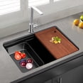 thumbnail image 4 of Durable Kitchen Sink Double Basin Stainless Steel Sink Bowl W/ Chopping Board, 4 of 18