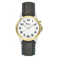 thumbnail image 2 of Bandini Mens Glow Watch - Carbon Fiber Leather Band - 38mm Analog Men's Easy to Read Watch with Light, Light Up Watches, Quartz, White Dial, Big Numbers, Glow in Dark Hands - Two-Tone / Black and Blue, 2 of 6
