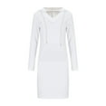 thumbnail image 6 of SMihono Fashion Hoodie Dress for Women with Pocket Spring Fall Long Sleeve Casual V Neck Drawstring Pullover Hooded Sweatshirt Dress White 8, 6 of 6