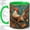Green, variant on Floral Rooster Accent Mug, 11oz Ceramic Coffee Cup for Farmhouse Fans