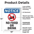 thumbnail image 2 of (2 Pack) No Food Or Drink OSHA Notice Sign 10 Inch X 14 Inch Plastic Sign, Weather Resistant, UV Protected for Workplace, Business, and Construction Site, Made in the USA, 2 of 8