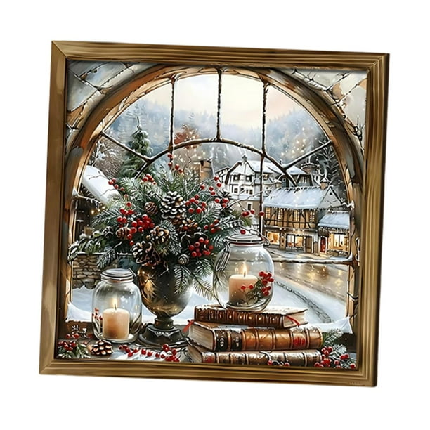 fotos navideño madera 20 x 20 cm, lujoso fotos para pared, ideal para hotel, vacaciones, sala estar, galería y apartamento.