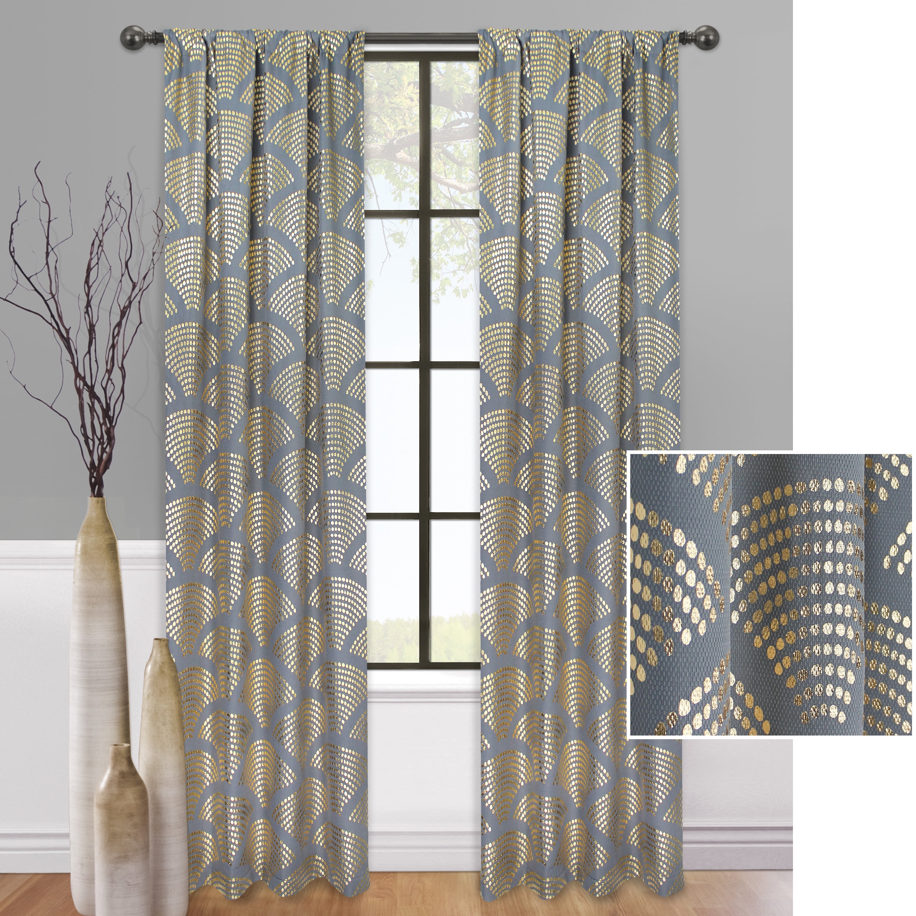Mainstays Sunrise Metallic Window Curtain Panel