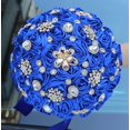 thumbnail image 1 of Ramo de novia Mhojpik 9.8 rosas artificiales de color azul real, 1 of 7