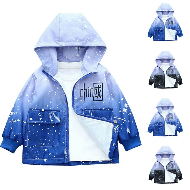 QIPOPIQ Manteau de Pluie Garçon Léger Imperméable à Capuche Doublé Coton Coupe-Vent pour Enfants Liquidation