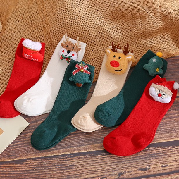 Socks Baby Accessories Girl Christmas Cartoon Animal Stuff For Newborns Girl Toddler New Baby Product Sock Infant Cotton Socksgreen0-1 Years (S)&Cotton He Qiyong unisex