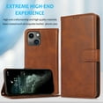 thumbnail image 2 of Detachable Wallet Case for iPhone 14 Plus, Removable PU Leather Wrist Hand Strap 2 in 1 Design Flip Folio Cover with Card Slots Holder Magnetic Car Mount Kickstand Protective Phone Case, Brown, 2 of 7