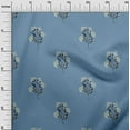 thumbnail image 2 of oneOone Cotton Silk Grayish Blue Fabric Leaves & Flower Floral Sewing Fabric By The Yard Printed Diy Clothing Sewing Supplies 42 Inch Wide, 2 of 4