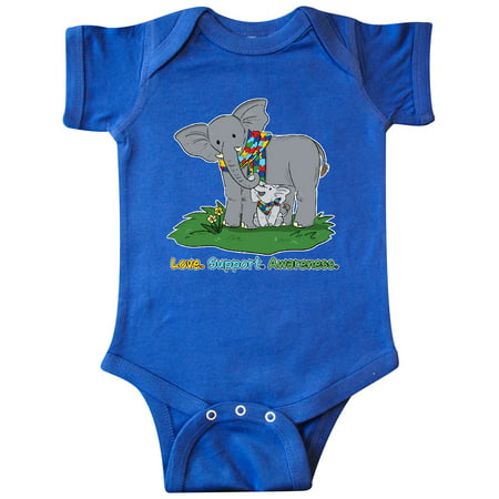 

Inktastic Autism Love Support Awareness Elephants Gift Baby Boy or Baby Girl Bodysuit