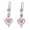 Pink, variant on HUANLEDASH 1 Pair Hoop Earrings Shining Cubic Zirconia Geometric High-end Pendant Dress Up Hypoallergenic Rose Flower Heart Dangle Earrings Fashion Jewelry