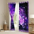 thumbnail image 6 of Erosebridal Butterfly 42"Wx84"L Blackout Curtains Women Bedroom,Purple Galaxy Butterflies Curtains Drapes Rose Flower Botanical Window Curtains,Boho Hippie Animal Window Treatments 2 Panels, 6 of 6
