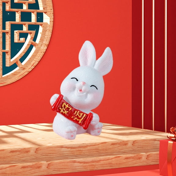 KUKIDSVO Easter Resin Bunny Figurine, Mini Rabbit Statue for Garden Courtyard Outdoor Decor, Style a