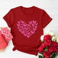 thumbnail image 2 of VALMASS Women Valentine's Day Shirts Short Sleeve Crewneck Heart Graphic T-Shirts Casual Pullover Tunic Tops (L, A Red), 2 of 5