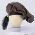 thumbnail image 3 of vlrwzc Elizabethan Unisex Beret Hat With Feather Medieval Cap for Theme Parties, 3 of 7