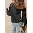 thumbnail image 3 of Casuashion Bold Rivet Stud Raglan Hoodie - Stylish & Cozy, Black Solid, 3 of 8