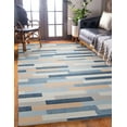 thumbnail image 3 of Linon Outdoor Washable Area Rug Collection, Ivory and Blue, 5' x 7', 3 of 8