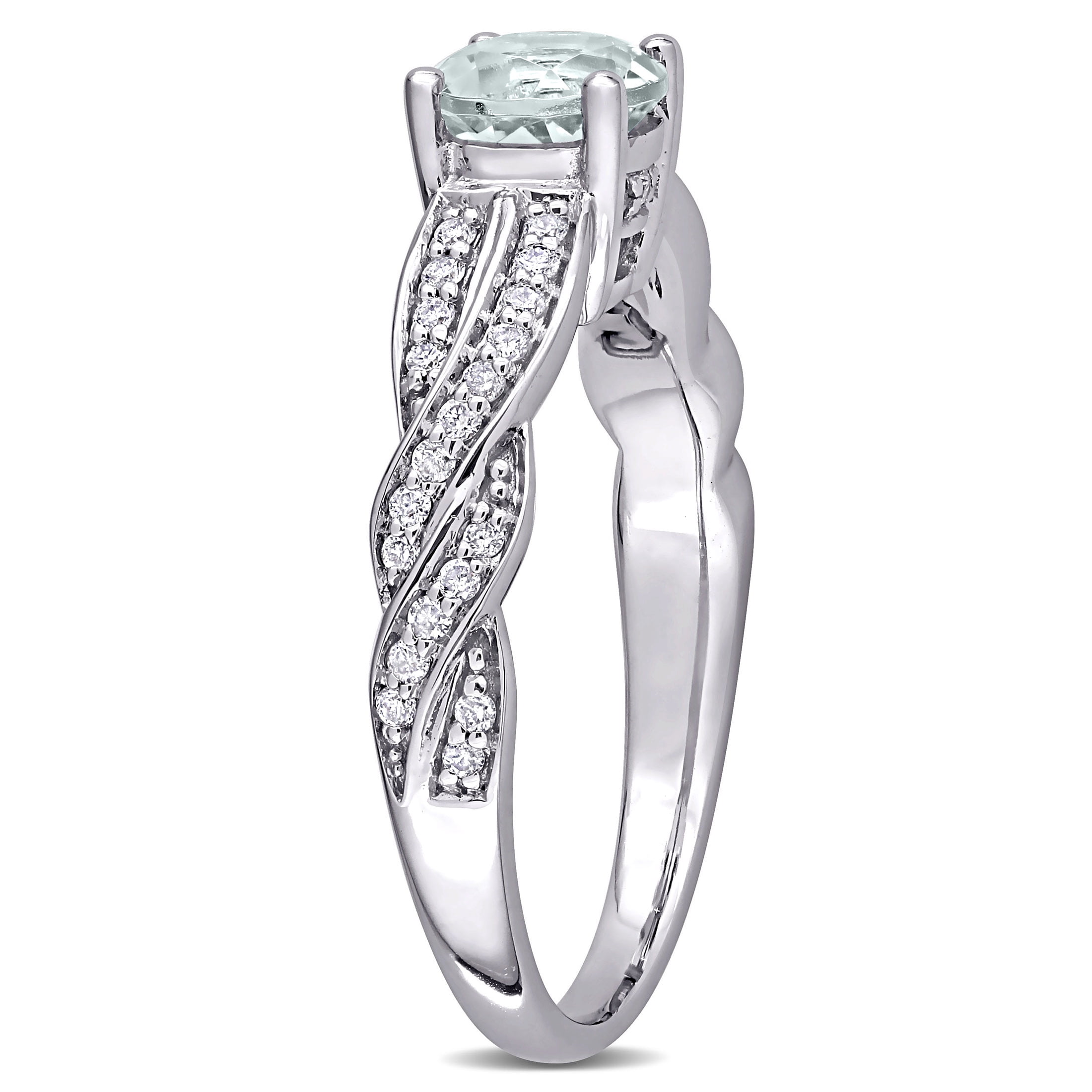 Everly Women's Aquamarine 14K White Gold Engagement Ring