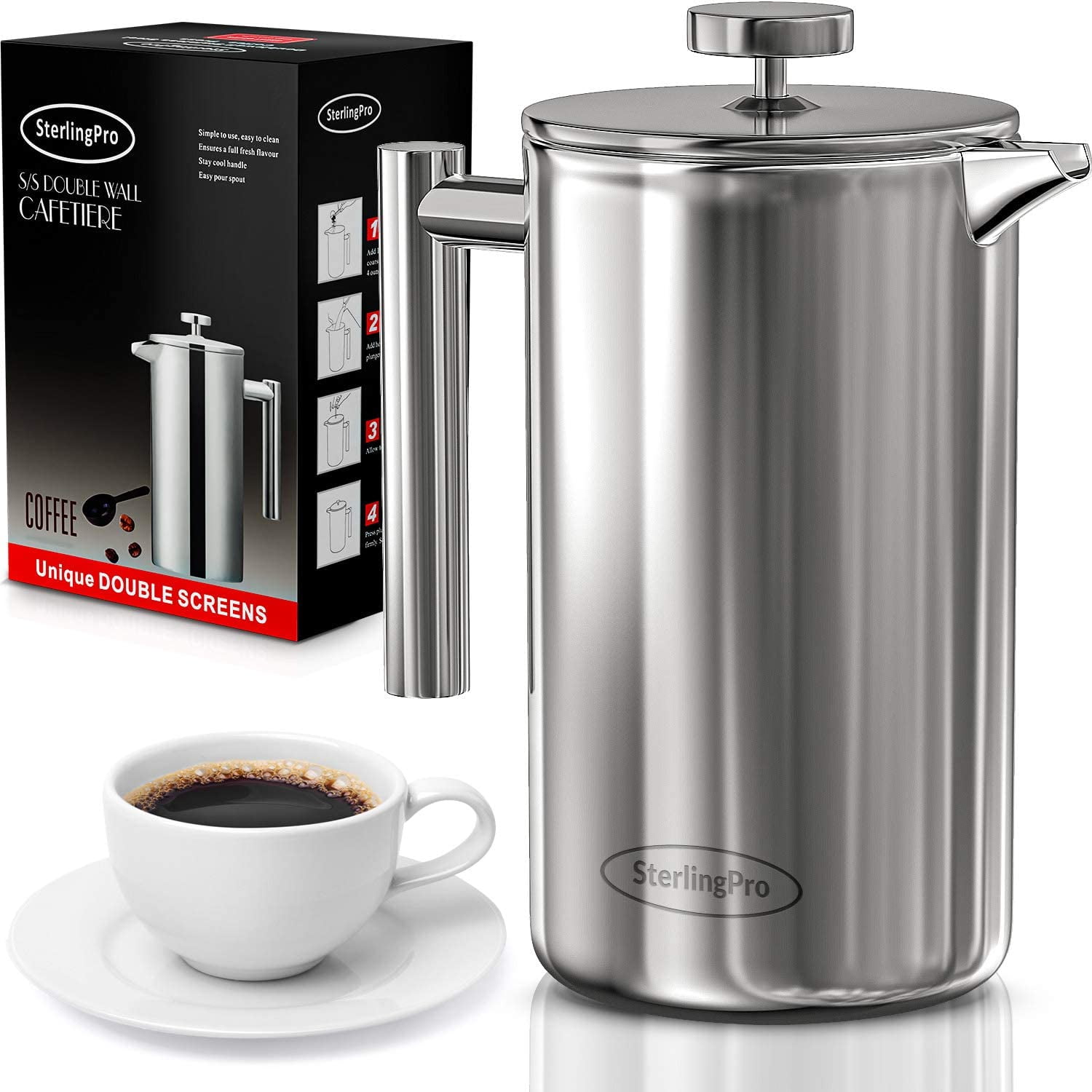 French Press Coffee Maker (1.5L 